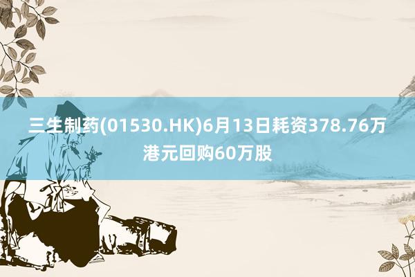 三生制药(01530.HK)6月13日耗资378.76万港元回购60万股