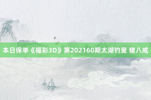 本日保举《福彩3D》第202160期太湖钓叟 猪八戒