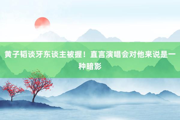 黄子韬谈牙东谈主被握！直言演唱会对他来说是一种暗影