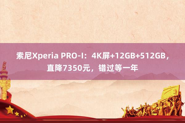 索尼Xperia PRO-I：4K屏+12GB+512GB，直降7350元，错过等一年