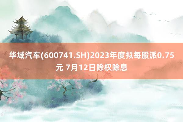 华域汽车(600741.SH)2023年度拟每股派0.75元 7月12日除权除息