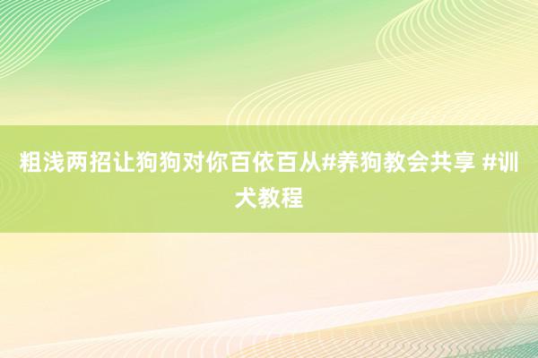 粗浅两招让狗狗对你百依百从#养狗教会共享 #训犬教程