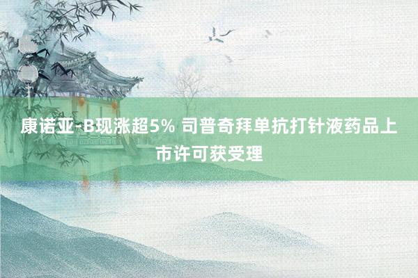 康诺亚-B现涨超5% 司普奇拜单抗打针液药品上市许可获受理