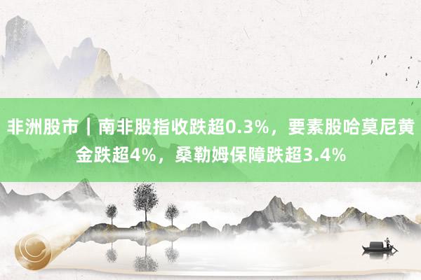 非洲股市｜南非股指收跌超0.3%，要素股哈莫尼黄金跌超4%，桑勒姆保障跌超3.4%