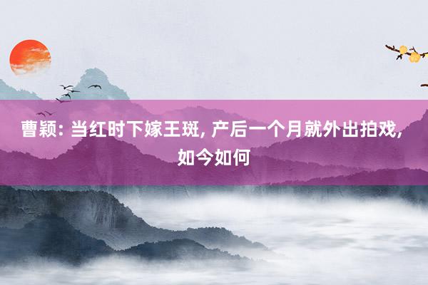 曹颖: 当红时下嫁王斑, 产后一个月就外出拍戏, 如今如何